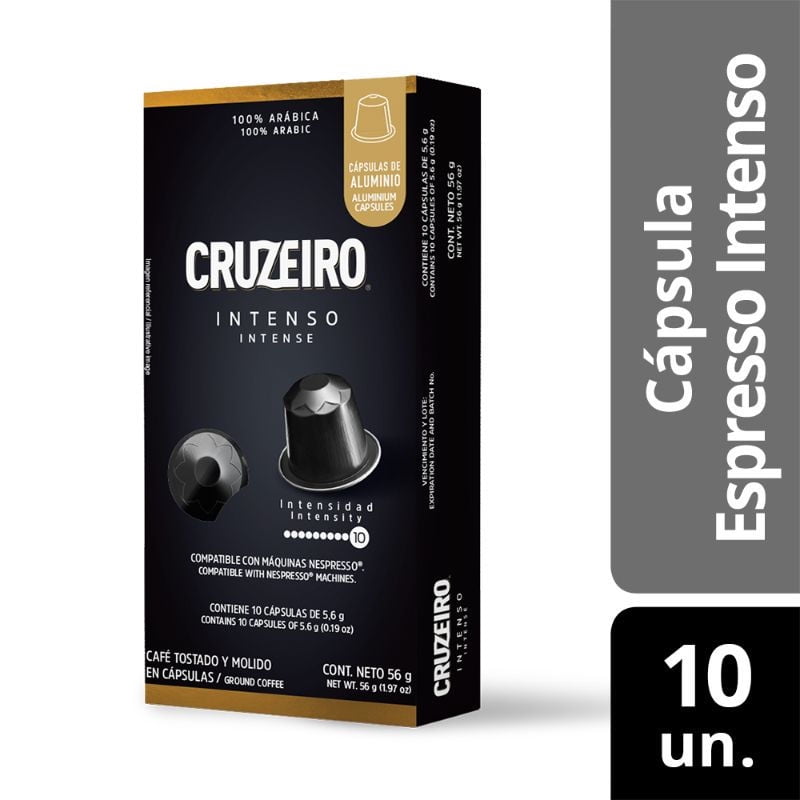 Café Cápsulas Espresso Intenso Compatible Con Nespresso 56 g Cruzeiro