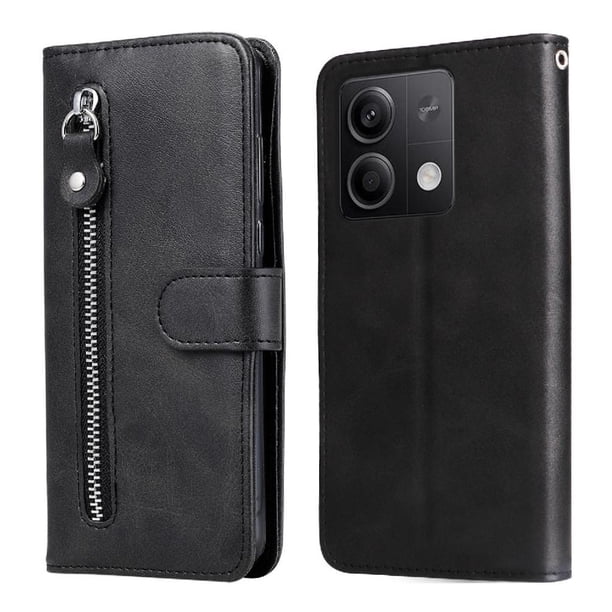 Funda con Cremallera para Xiaomi Redmi Note 13 5G, Carcasa Cartera de Cuero PU con Soporte y Tarjetero