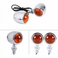 Distrithunder - Intermitentes Cromados De Metal Para Moto 2 Unidades