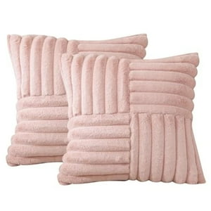 Wyj Hogar - Pack De 02 Fundas De Cojín Pelo De Conejo De Imitación 45X45 Rosa
