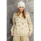 thumbnail image 1 of Sudadera de Rizo Lavado con Estampado de Leopardo y Manga Larga, 1 of 5