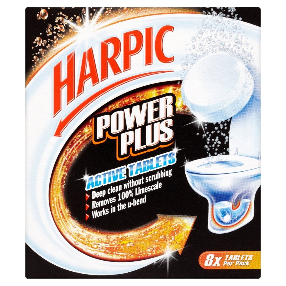 Harpic - Limpiador De Inodoros Powerplus Active Tablets 8 Tabletas