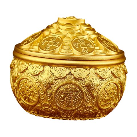 Bothyi - Cuenco De Latón Cornucopia Artesanal Feng Shui Treasure Bowl Para El Hogar Interior Dormitorio 4 Pulgadas