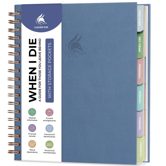 Planificador Clever Fox 8.5 x 9.5 Azul Smoke con Carpetas