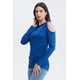 thumbnail image 2 of Polera Mujer Aplicación Nudo Hombro Azul, 2 of 4