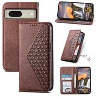 Funda Flip Foxdock Para Google Pixel 8 , Estilo Billetera Con Diseño Rombo, Correa De Mano Y Soporte, Uso Diario