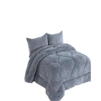 Genérico - Plumon De Invierno 2 Plazas Gris