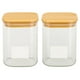 thumbnail image 1 of Set 2 Frascos Hermeticos Cuadrado 900mL Vidrio 10cm Tapa Bambú, 1 of 3
