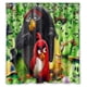 thumbnail image 1 of Cortina de ducha con animación de Angry Birds, juego de cortina de baño con ganchos, tamaño 66 x 72 pulgadas, 1 of 3