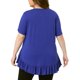 thumbnail image 3 of Blusas con dobladillo con volantes y cuello en V con botones y mangas cortas para mujer de talla grande de Agnes Orinda para escuela o universidad L Azul Real, 3 of 6