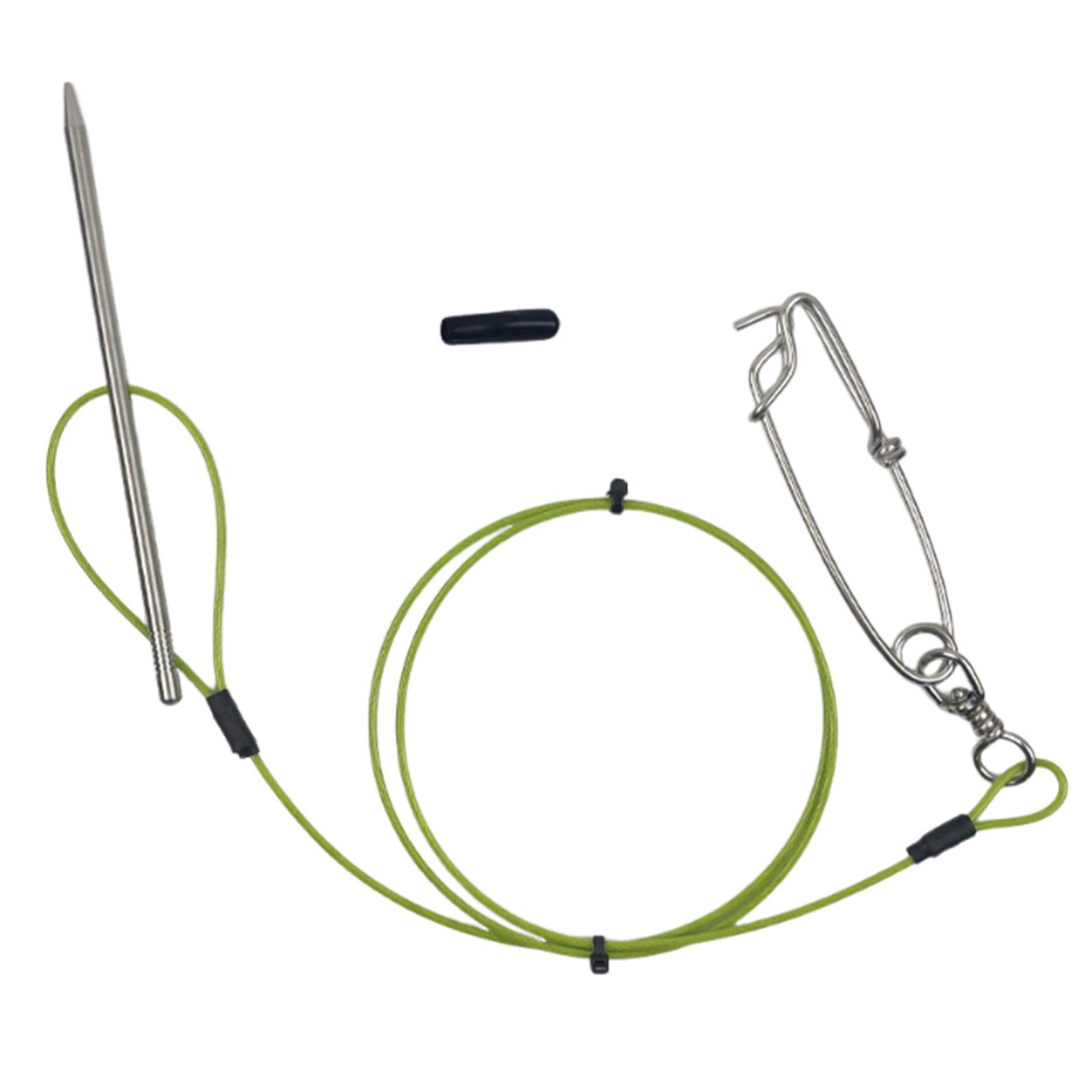 Magideal - Encordador De Peces Con Pinza Para Tiburones, Soporte Para Peces, Accesorio De Pesca Portátil Y Resistente, Cordón De Acero Para Atún Amarillo, Fletán 100 Centímetros