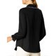 thumbnail image 3 of INSPIRE CHIC Camisas de trabajo con botones y cuello Peter Pan con volantes dulces para mujeres de regreso a clases S Negro, 3 of 8
