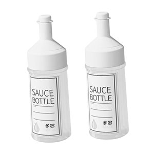 Magideal - 2 Botellas De Exprimibles Con Etiqueta Grabable, Botellas Dispensadoras De Especias Con Escala Para Aceite, Barbacoa, Camión De Comida, Ketchup, 6X6X182 Cm 250 Ml