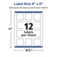 thumbnail image 5 of Etiquetas imprimibles AVERY Matte White Square 2x2cm - 300 unidades, 5 of 7