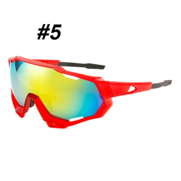 Lentes de Sol Ciclismo B-098 UV400 Marco TR90 Rojo Lente Multicolor Unisex