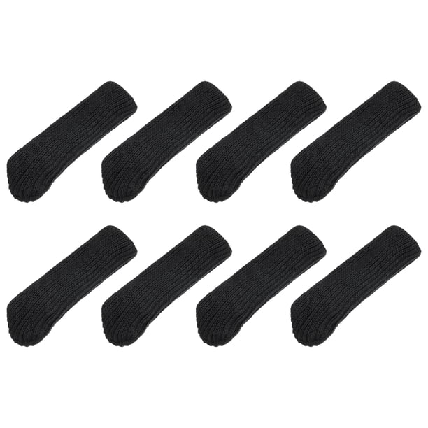 Protectores de Suelo para Patas de Silla, 8 unidades - Calcetines de Muebles Tejidos, Protectores de Pies de Mesa para Pisos de Madera (Negro)