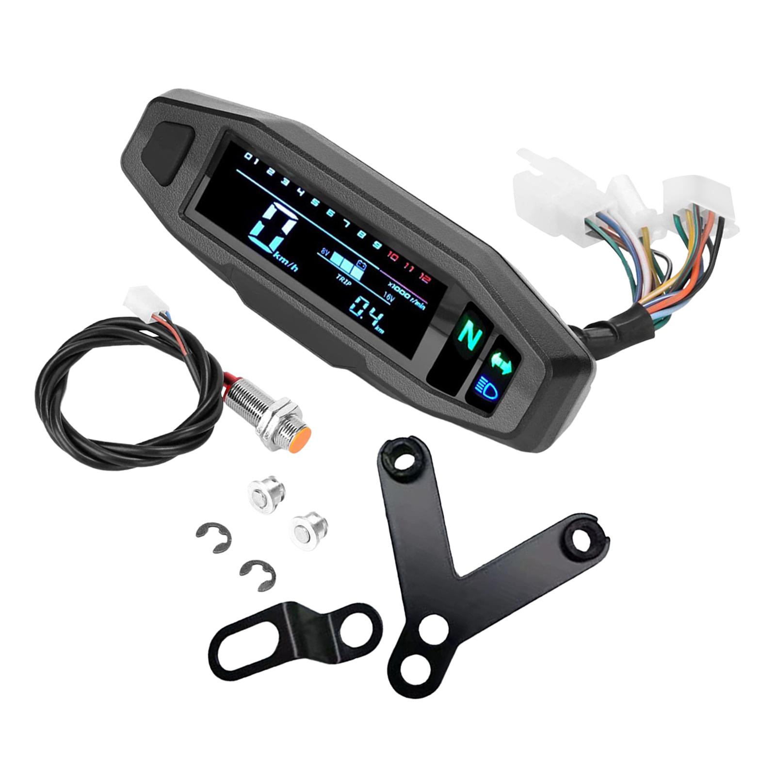 Ioensy - Odómetro Universal Para Motocicleta, Velocímetro Lcd Para Reparación De Accesorios.