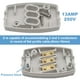 thumbnail image 4 of Caja de conexiones eléctricas de 3 terminales, 2 unidades, color blanco, con conector flexible, 250 V, 13 A, pequeña caja de conexiones para exteriores, cableado eléctrico y automotriz., 4 of 7