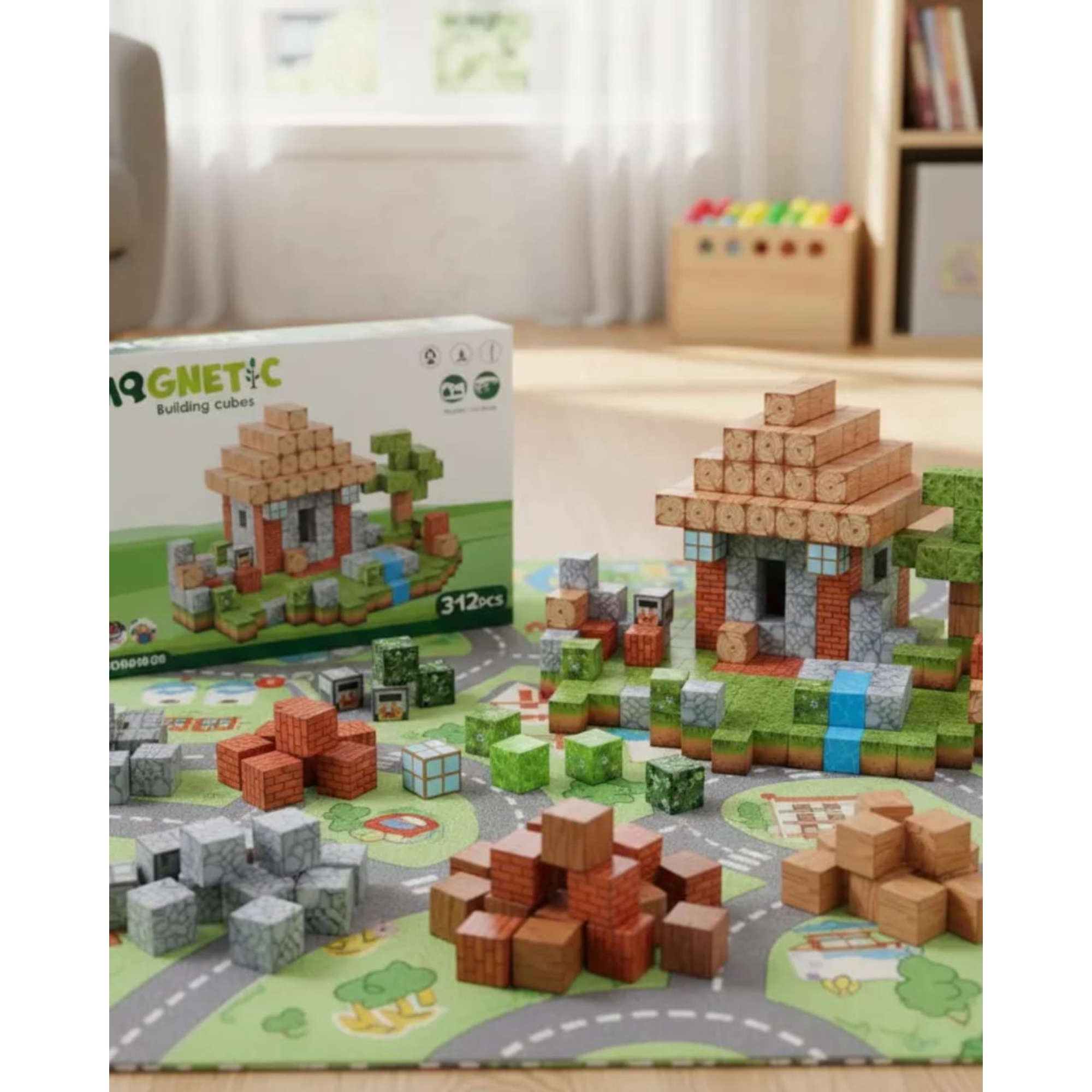 Mym Dedcohogar - Set 312 Cubos De Construcción Magnéticos Educativos - Juego De Bloques Creativos Para Niños.