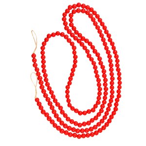 Magideal - Guirnalda De Madera Navideña Con Cuentas Redondas Artesanales Para Decoración De De Navidad Hogar Fiestas Bodas Adecuada Para Regalos Adornos Rojo 142Cm