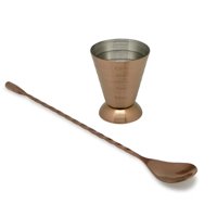 Set Medidor Y Cuchara Copper Line Wayu Cocteleria Cocina