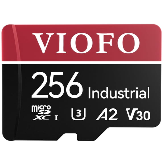 Tarjeta microSD VIOFO 256GB de grado industrial U3 A2 V30 con adaptador
