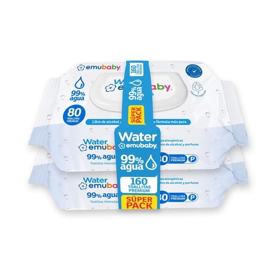 Toallitas Húmedas Emubaby 99% Agua, Súper Pack