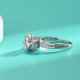 thumbnail image 3 of Anillos de Compromiso de Moissanita de 2 Uds para Mujer Corte Redondo Anillo de Promesa de Aniversario de Plata Esterlina Color D VVS1 Anillos de Moissanita Anillos de Diamante con Certificado, 3 of 7