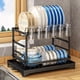 thumbnail image 1 of 1pc Dish Drying Rack For Kitchen Counter Over The Sink, Detachable Larger Capacity 2-Tier Dish Drying Rack Drainboard Set With Double-Layer Bowl Rack, Cup Rack, Drain Board, Sticky Board Rack, Cutlery, 1 of 3