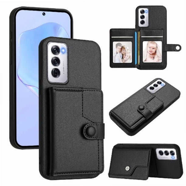 FOXDOCK Funda para OPPO Reno 12 con Bloqueo RFID - Diseño Elegante con Cierre de Botón