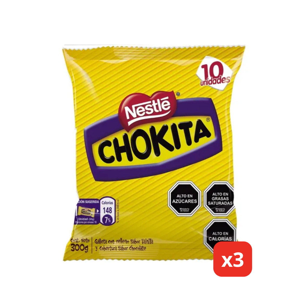 Mckay - Galleta Bañada Chokita Multipack 10X30G X3 Bolsas