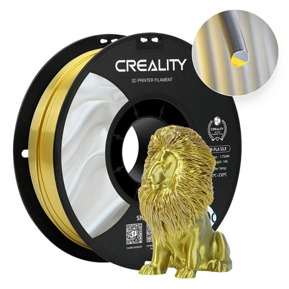 Filamento 3D PLA Seda Mágico Bicolor Oro y Plateado 1kg | Filamentos