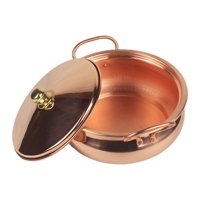 Magideal - Olla De Cobre, Utensilios De Cocina De Cobre Con Tapa, Cacerola Binaural, Olla Para Shabu Shabu, Apta Para Estufas De Inducción, Para Uso Doméstico Y 20 Centímetros