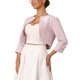 thumbnail image 4 of INSPIRE CHIC Bolero Formal para Mujer para Vestidos de Noche Mangas Medias Abierto por Delante Chaquetas de Cóctel 2XL Rosa, 4 of 5