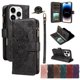 thumbnail image 1 of Para iPhone 13 Pro Max Funda Tipo Billetera, 9 Ranuras para Tarjetas Bloqueo RFID Bolso Cruzado Cubierta de Cuero, Bolsillo con Cierre, Correa de Muñeca y Hombro Desmontable, Funda Protectora, 1 of 11