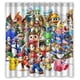 thumbnail image 1 of Cortina de ducha de anime japonés Nintendo Pikachu Mario, juego de cortina de baño con ganchos, tamaño 66 x 72 pulgadas, 1 of 3