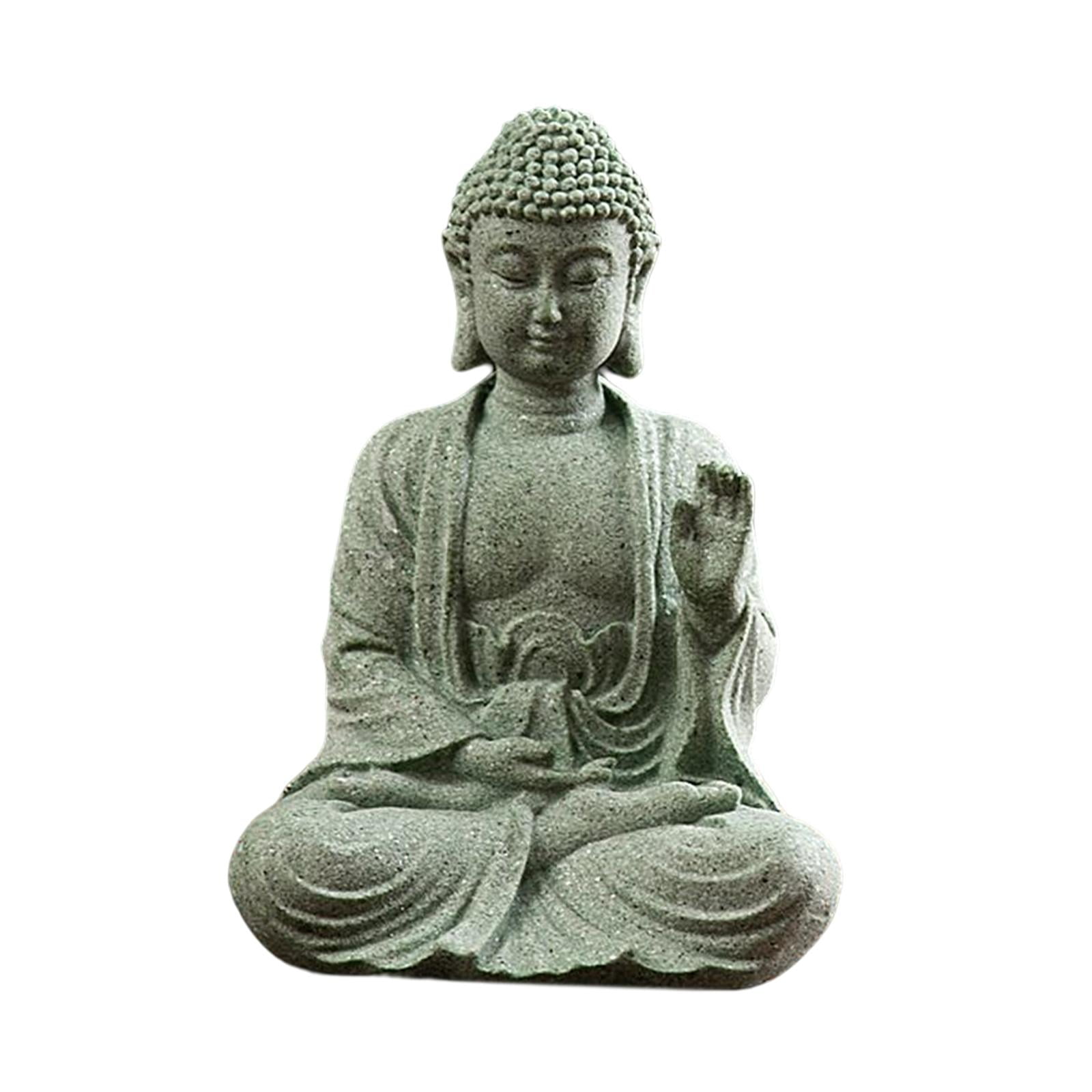 Magideal - Estatua De Buda De Piedra Arenisca, Adorno Decorativo Budista, Figuras De Yoga Orientales Rústicas Para Decoración Del Hogar, Porche, Escritorio, Mesa , Tipo A-02, Múltiples Tamaños