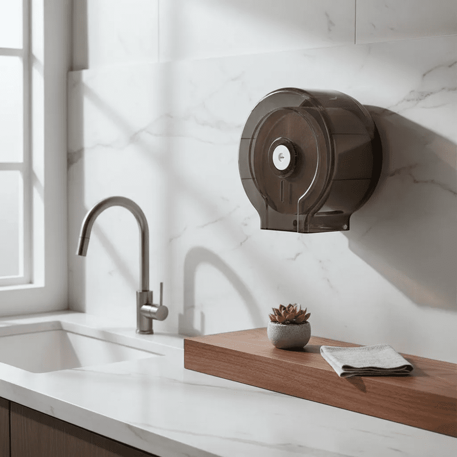 Genérico - Dispensador Papel Jumbo Roll Gris Transparente