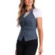 thumbnail image 4 of INSPIRE CHIC Chaleco de Mezclilla para Mujer de Regreso a Clases Cuello Halter con Botones Chaleco de Mezclilla sin Espalda L Gris Azul, 4 of 6