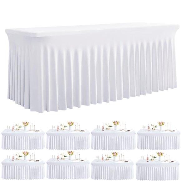 Mantel Outpain 183 cm Blanco Pack de 8 Antideslizante y Sin Arrugas