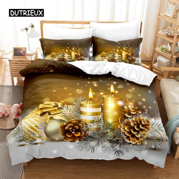 v2548 Bed Sheets Christmas Bedding Set Duvet Cover Set Bedding Digital Printing Bed Linen Queen Size Bed Set Fashion Design 3-Piece Bedding Set (1 Duvet Cover + 2 Pillow Shams) Bed Sheets ju2548