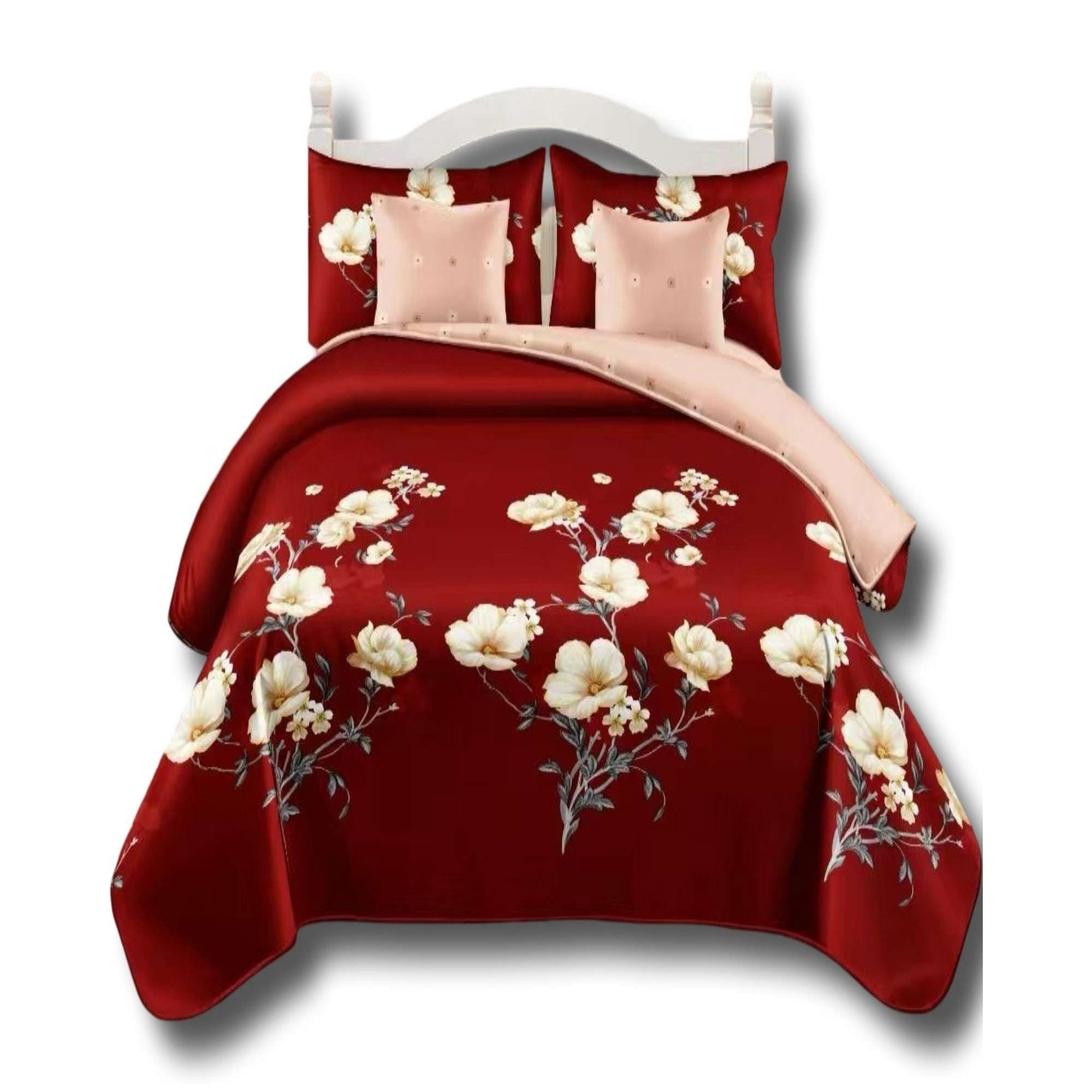 Alonso - Set De Cama De 9 Piezas Incluye Cubrecama Mas Juego De Sabanas Mas Cortinas 07