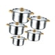 thumbnail image 4 of Juego De Utensilios De Cocina De 5x, Olla Para Salsa, Acero Inoxidable, Para El Hogar, Restaurante, Senderismo, Mangos Dorados, 4 of 5