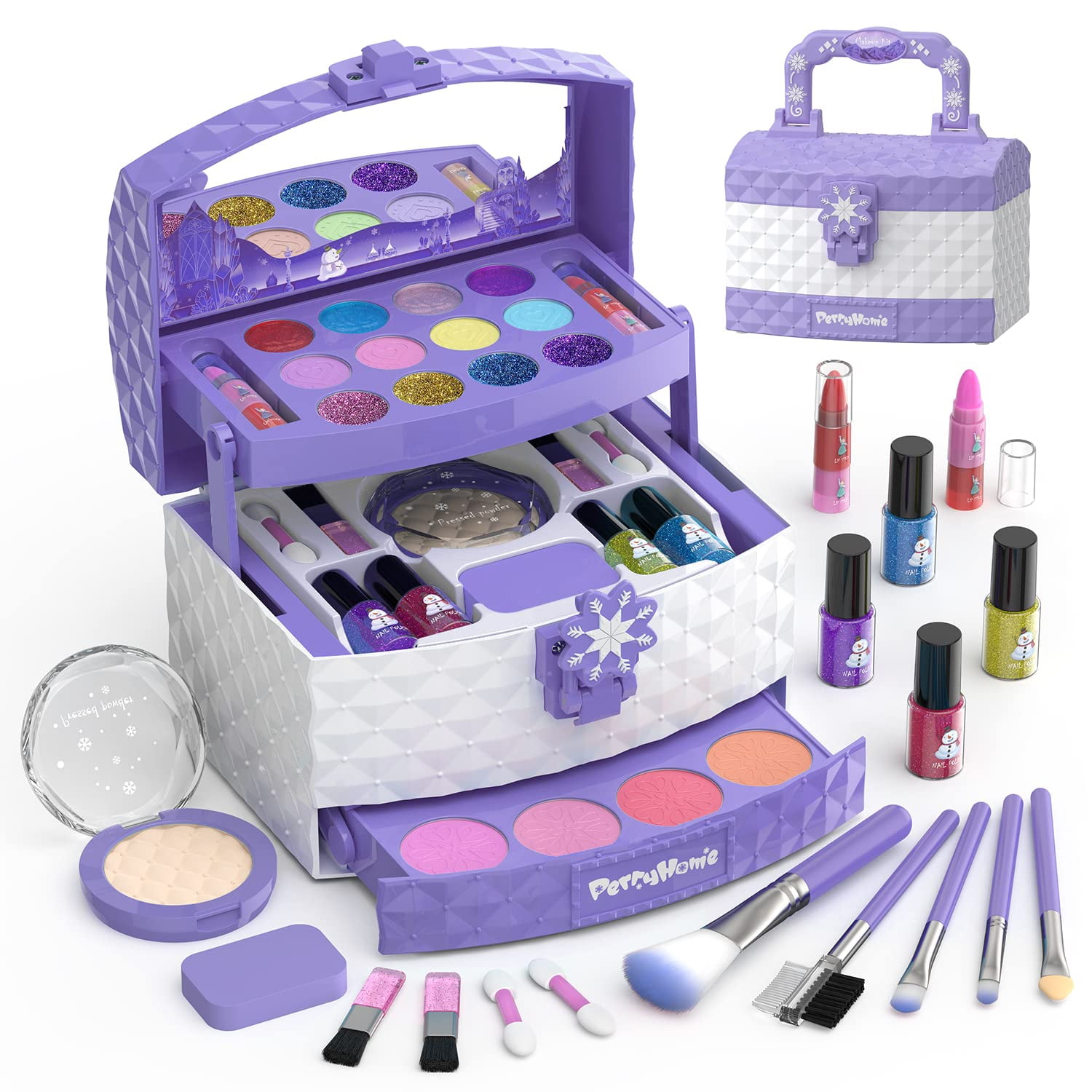 Kit De Maquillaje Perryhome Kids Para Niñas, 35 Unidades, Cosmético Lavable
