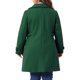 thumbnail image 3 of Abrigos de mujer de talla grande Agnes Orinda, chaqueta de trinchera con botones, abrigos largos de invierno 4X verde oscuro, 3 of 6