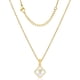 thumbnail image 1 of Collar inicial mujer delicado chapado oro 18K nombre trébol cuatro hojas pequeño, 1 of 6
