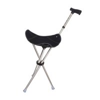 Magideal - Bastón Con Asiento Para Caminar, Portátil, De Viaje, Ligero, Plegable, Color Negro