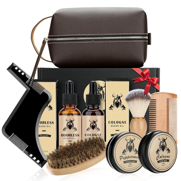 Kit para Barba Exreizst 9 Pzs Aceite Bálsamo Jabón Peine