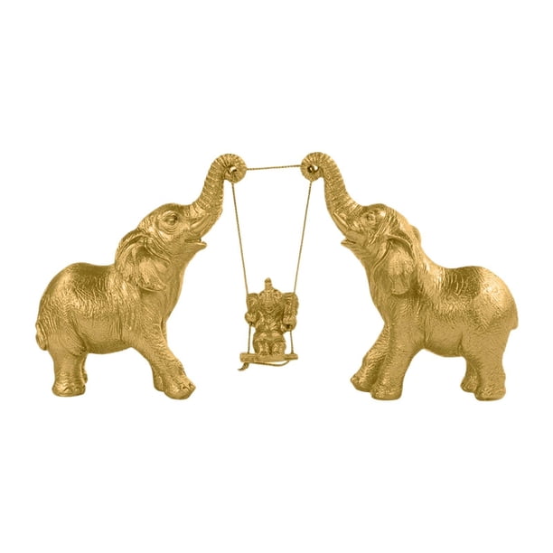 Estatua de , decoración de mesa, artesanía, obra de arte, regalo, colección creativa, escultura de animal, figura de resina para sala de estar Estilo B Dorado