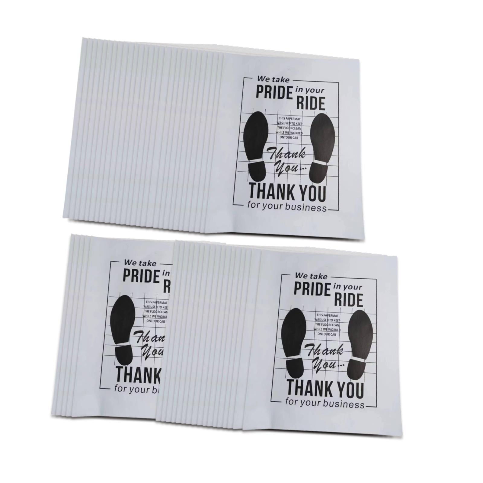 Ioensy - 50 Alfombrillas De Papel Para Coche, Almohadillas Para Los Pies Para Suv Y Camiones, Color Blanco, Estilo A